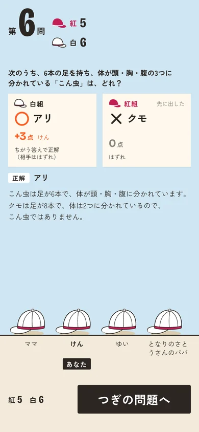 丸つけの画面